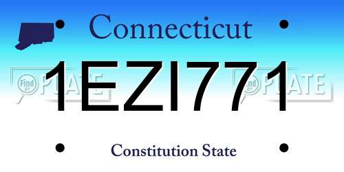 1EZI771 Connecticut License Plate