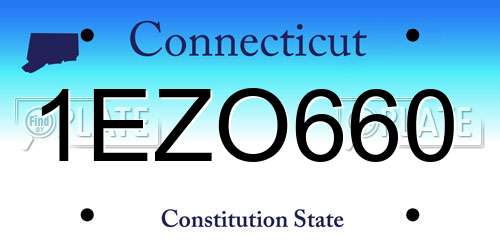 1EZO660 Connecticut License Plate