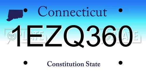 1EZQ360 Connecticut License Plate