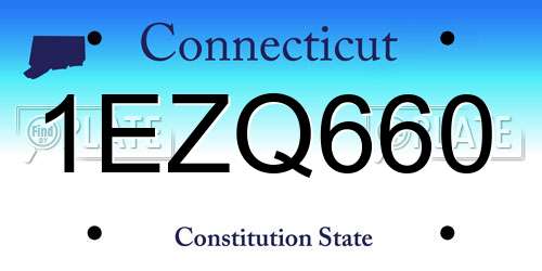 1EZQ660 Connecticut License Plate
