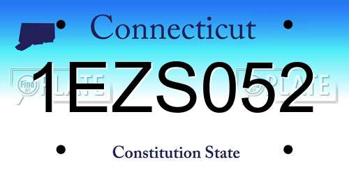 1EZS052 Connecticut License Plate