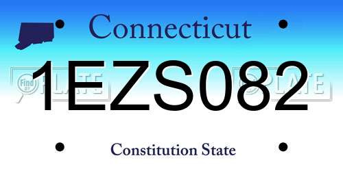 1EZS082 Connecticut License Plate