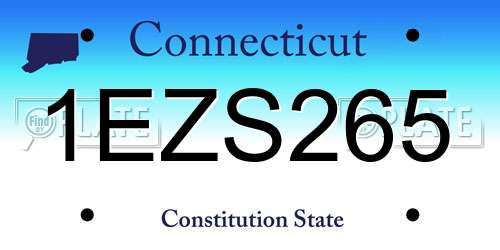 1EZS265 Connecticut License Plate