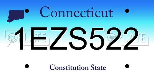 1EZS522 Connecticut License Plate