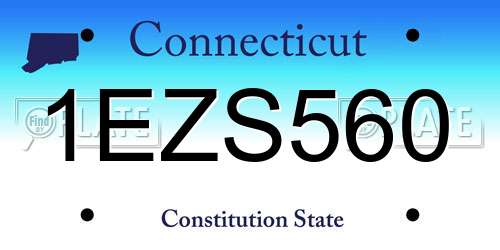 1EZS560 Connecticut License Plate