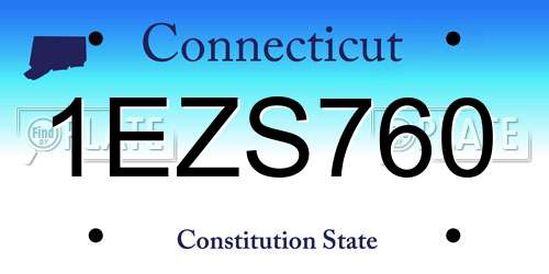 1EZS760 Connecticut License Plate