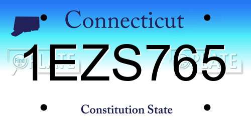 1EZS765 Connecticut License Plate