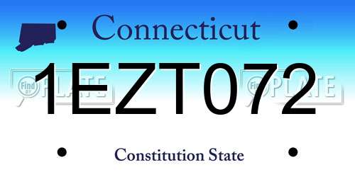 1EZT072 Connecticut License Plate
