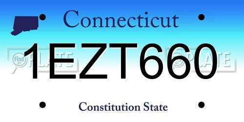1EZT660 Connecticut License Plate