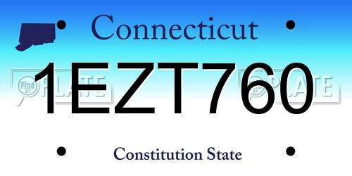 1EZT760 Connecticut License Plate