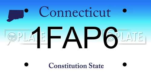 1FAP6 Connecticut License Plate