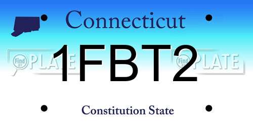 1FBT2 Connecticut License Plate