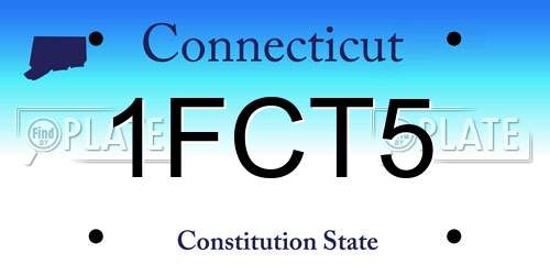 1FCT5 Connecticut License Plate