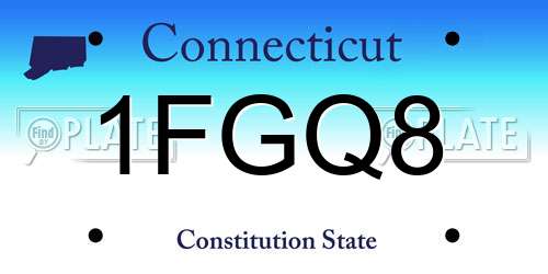 1FGQ8 Connecticut License Plate