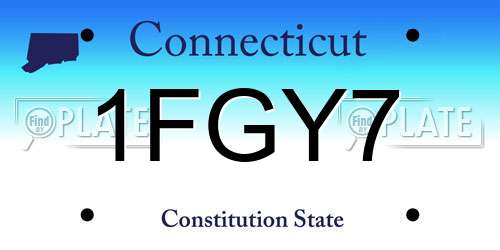 1FGY7 Connecticut License Plate