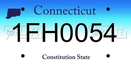 1FH0054 Connecticut License Plate