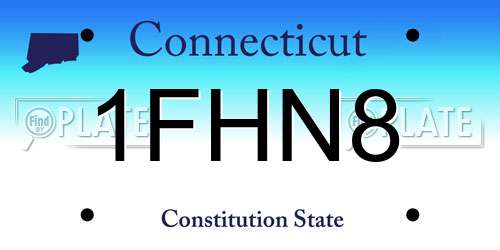 1FHN8 Connecticut License Plate