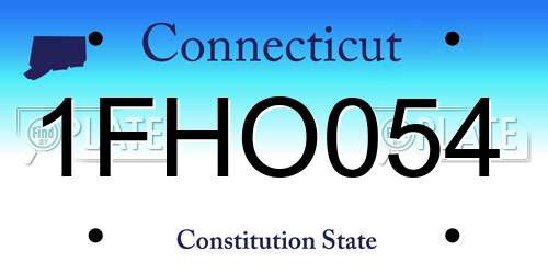 1FHO054 Connecticut License Plate
