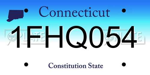 1FHQ054 Connecticut License Plate