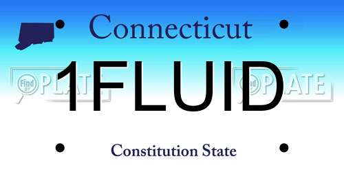1FLUID Connecticut License Plate