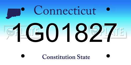 1G01827 Connecticut License Plate