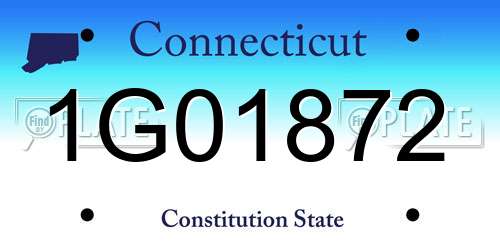 1G01872 Connecticut License Plate