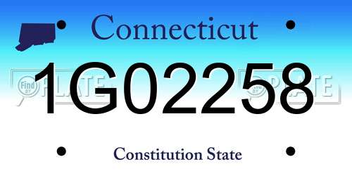 1G02258 Connecticut License Plate