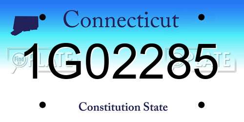 1G02285 Connecticut License Plate