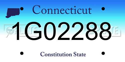 1G02288 Connecticut License Plate