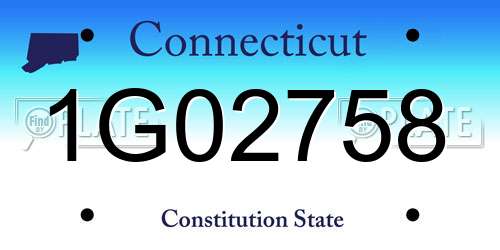 1G02758 Connecticut License Plate