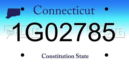 1G02785 Connecticut License Plate