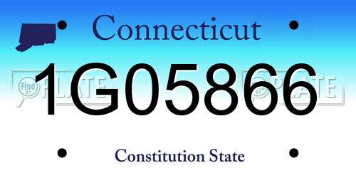 1G05866 Connecticut License Plate