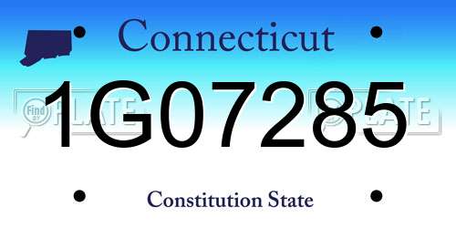 1G07285 Connecticut License Plate