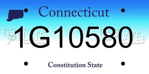 1G10580 Connecticut License Plate