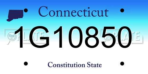 1G10850 Connecticut License Plate