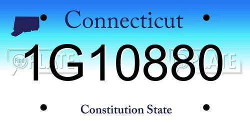1G10880 Connecticut License Plate