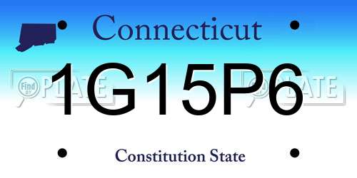 1G15P6 Connecticut License Plate