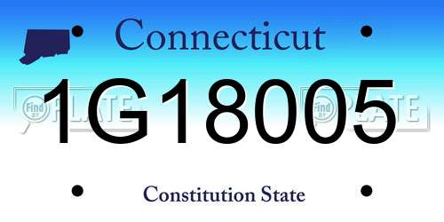 1G18005 Connecticut License Plate