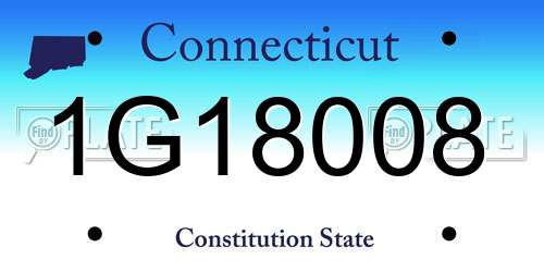 1G18008 Connecticut License Plate