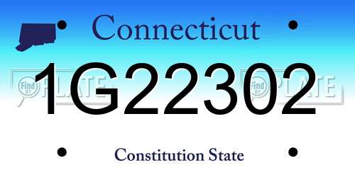 1G22302 Connecticut License Plate