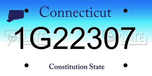 1G22307 Connecticut License Plate
