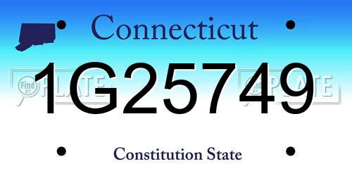 1G25749 Connecticut License Plate