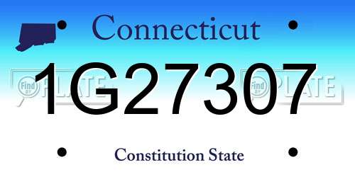 1G27307 Connecticut License Plate