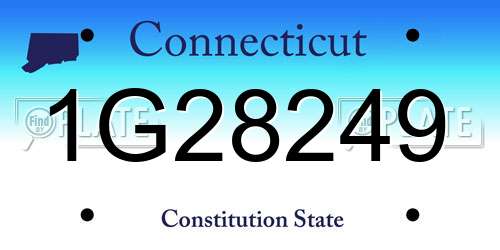 1G28249 Connecticut License Plate