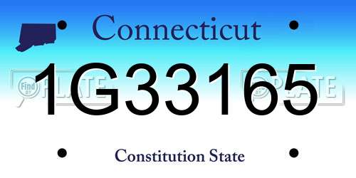 1G33165 Connecticut License Plate