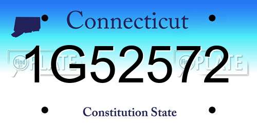 1G52572 Connecticut License Plate