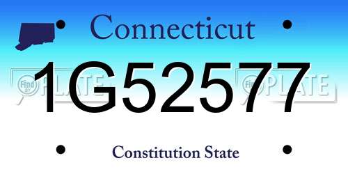 1G52577 Connecticut License Plate