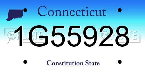 1G55928 Connecticut License Plate