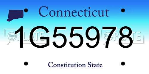 1G55978 Connecticut License Plate
