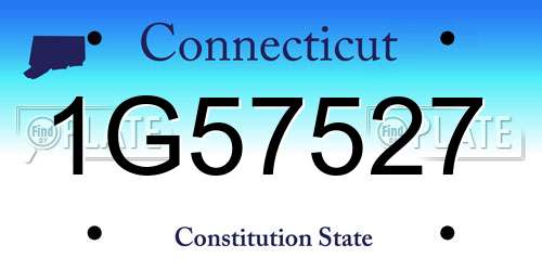 1G57527 Connecticut License Plate